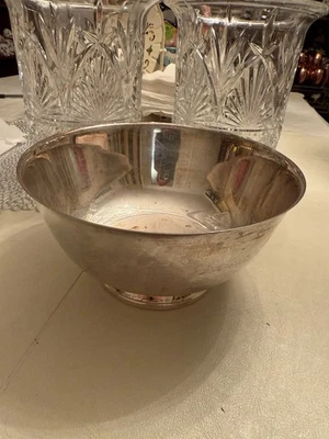 VTG Oneida Silversmiths Sons of Liberty Bowl Paul Revere Patriot Silversmiths 8" - Image 1 of 2