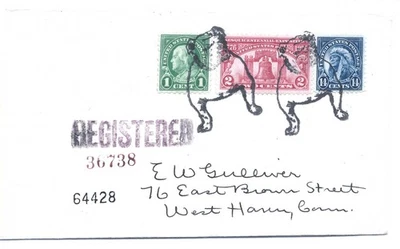 20th Century Fancy Cancel, Bulldog, Registered from New Haven Conn, Oct 24 1928 - Image 1 of 2