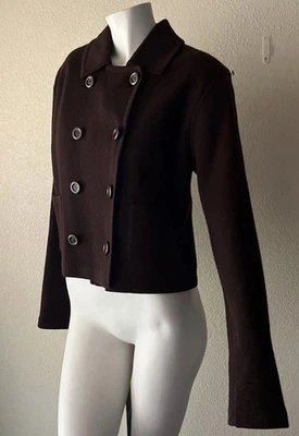 Chaqueta Vintage Andrea Jovine Marrón Chocolate 100% Lana Doble Pecho Mediana Foto 1 de 4