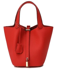 Cartera para mujer Tiffany & Fred Paris de cuero con asa superior roja - Imagen 1 de 4