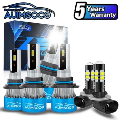 For Oldsmobile Custom Cruiser 1990-1992 LED Headlight Fog Light Bulbs Combo Kit - Image 1 of 4
