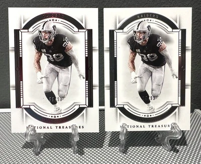(2) 2023 National Treasures MAXX CROSBY #/98 Jersey Num Red & #/99 🔥Raiders Set - Image 1 of 2