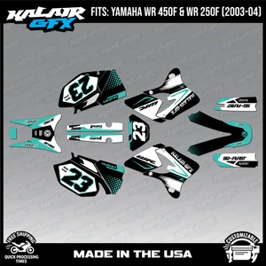 Graphics Kit for YAMAHA WR250F and WR450F (2003-2004) Evader - Teal - Picture 1 of 4