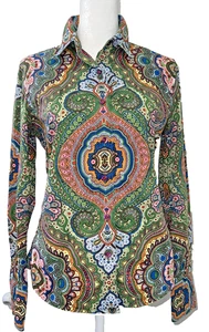 Robert Graham langärmliges mehrfarbiges Damenhemd wildes Paisleymuster Größe 6 - Bild 1 von 10
