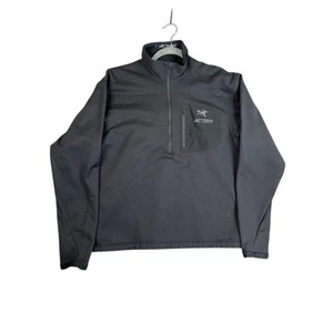 Arc'teryx Jacket Mens Medium Black Half Zip Long Sleeve Polartec Gorpcore Hiking - Picture 1 of 10
