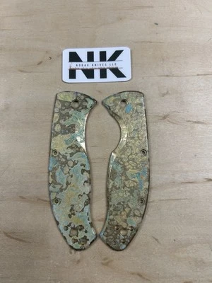 Nodak Custom “Lucky Charms” Shipwreck Brass Spyderco Tenacious Handle Scales - Image 1 of 2