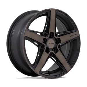 18x8 Niche M271 Teramo Matte Black With Double Dark Tint Face Wheel 5x4.5 (30mm) - Picture 1 of 5
