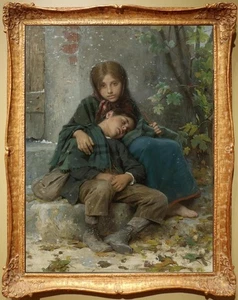 Handarbeit Altmeister-Kunst Antik Ölgemälde Portrait Mädchen auf Leinwand Hochwertig - Bild 1 von 2