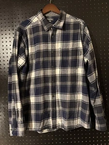 Eddie Bauer Buffalo Karo Karo Flanell Hemd Herren XL blau weiß grau Lodge - Bild 1 von 8