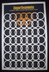 Original 1977 Cuban Silkscreen Olympics IOC Movie Art Poster by Cuba Artist Ñiko - Picture 1 of 7