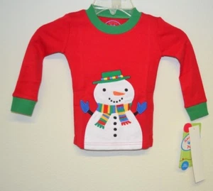 Saras Prints Little Girls 2 Piece Long Sleeve Pajama Set Snowmen Sz 2 - Picture 1 of 7