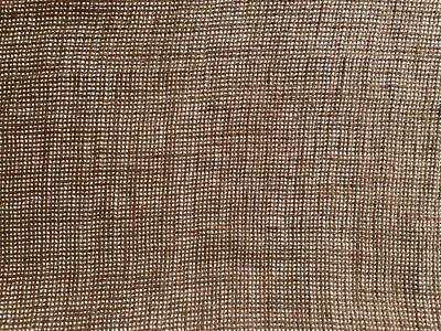 Casement Sheer Fabric Remnant Brown Linen Open Weave W60” x L 51” - Image 1 of 4