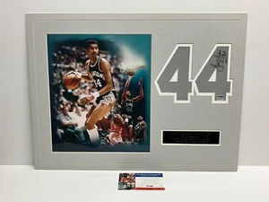 George Gervin 12x14 Matted Photo with Signed Jersey Number PSA DNA - Picture 1 of 6