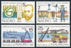 Nauru 120-123,MNH.Michel 117-120. Phosphatindustrie, 1975. Albert Ellis, Schiffe, Karte - Bild 1 von 1