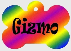 Personalized PET ID TAGS Custom RAINBOW Any Name Dog Tag Printed on 2 Sides - Picture 1 of 5