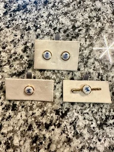 Antikes Royal Copenhagen Porzellan Manschettenknopf und Krawatte Set - Original 255 $ - Bild 1 von 7