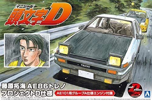 Initial D TOYOTA Ae86 Trueno with Figure Fujiwara Takumi Aoshima 1/24 Model Kit