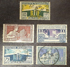 France 1924-1925 Lot 5 timbres oblitérés N°210 212 213 214 215