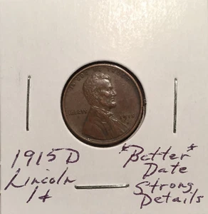 1915 D Lincoln Cent ~ *besseres Datum* ~ stark detaillierte Münze - Bild 1 von 2