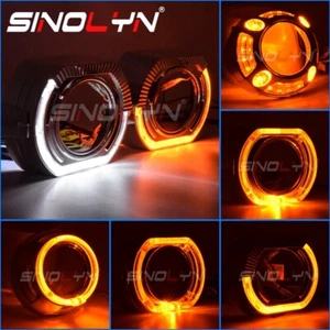 Switchback Dual Colors LED Angel Eyes Halo Shrouds For Projector Lens Bezels - Picture 1 of 13