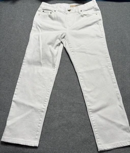 DKNY Womens Jeans White Ankle Size 8 Stretch 29"x26" Straight Leg Mid Rise - Picture 1 of 11