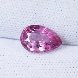 1.32 ct BEST GRADE LUSTROUS PINK / NATURAL RUBELITE TOURMALINE - PEAR Gemstone ! - Picture 1 of 3