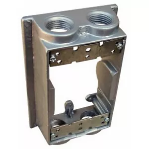 Weatherproof 1-Gang FLANGED Metal Extension Ring 4 Four 3/4" Holes Outdoor Box - Picture 1 of 2