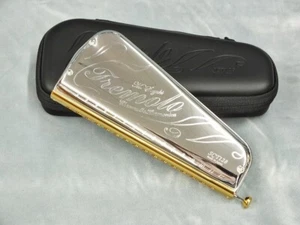 Suzuki SCT-128 Tremolo Chromatic Harmonica with EVA case Silver SCT128 unused - Picture 1 of 4