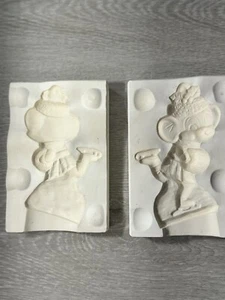 Vintage 1982 Alberta’s Ceramic Slip Mold A-286 Mouse Ice Skating Ornament - Picture 1 of 9