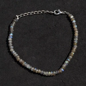 Awesome 32.00 Cts Amazing Flash Labradorite Beaded Exclusive Bracelet VK 48 E564 - Picture 1 of 2