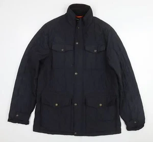 Marks and Spencer Mens Blue Quilted Jacket Size M Zip - Picture 1 of 10