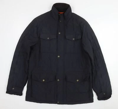 Marks and Spencer Mens Blue Quilted Jacket Size M Zip - Image 1 of 4