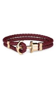 Paul Hewitt Ankerarmband Phrep Leder Brombeere XXXL - Picture 1 of 1
