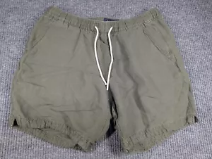 Abercrombie Fitch Shorts Mens L Green Linen Viscose Lightweight Pull On Beach - Picture 1 of 11