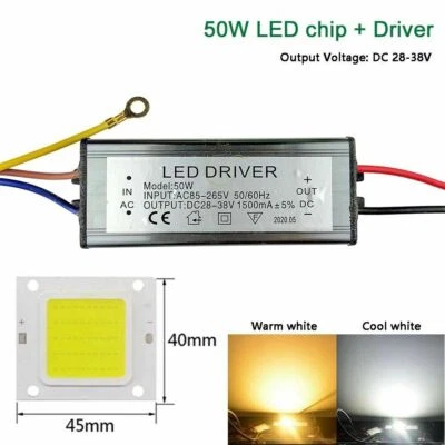 Led chip driver 50W cool light warm waterproof IP65 transformer adapter dc27-38V - Image 1 of 4