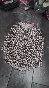 NWT JOE BOXER WOMENS PLUS SLEEP SHIRT PINK LEOPARD EYE MASK 1X 2X 3X - Picture 1 of 1