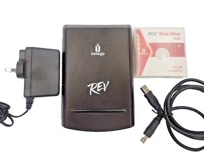 Iomega Rev 35GB 90GB External Drive USB Disk Storage Archive Vintage PC Mac - Image 1 of 4