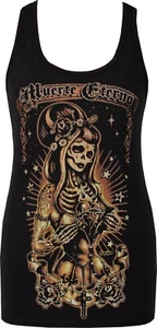 Women's Day of the Dead Tank Top Muerte Eterno Sugar Skull Gothic Corset Horror - Picture 1 of 1