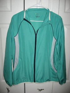 Womens Lt Green TEK GEAR Zipperfront Lined Windbreaker Jacket XL - Picture 1 of 2