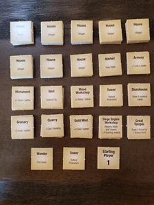 AGE OF MYTHOLOGY BOARD GAME TILES BUILDING BLOCKS TERRAIN RESOURCE 180 PIECES  - Picture 1 of 13