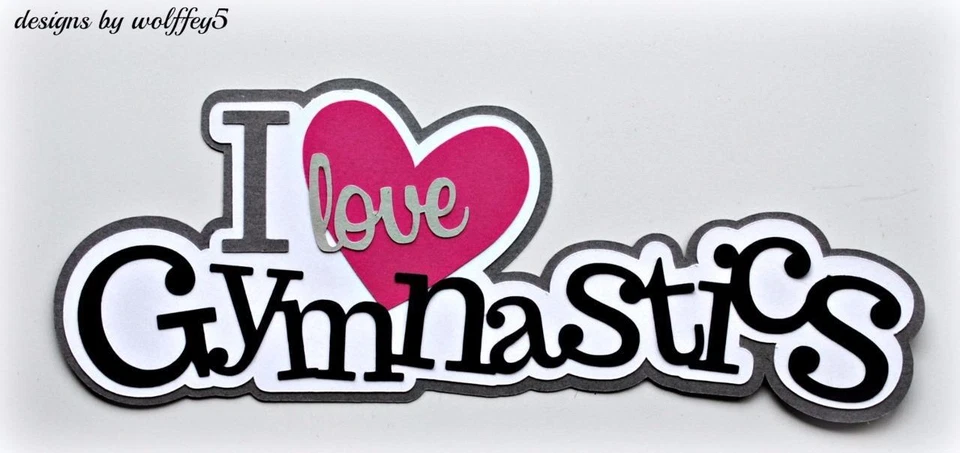 TÍTULO DE GIMNASIA ARTESANAL prefabricado papel piezas álbum de recortes troquelado página WOLFFEY5 Foto 1 de 1