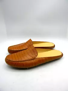 M. Gemi The Felize Saddle Croc Print Leather Mule Driving Flats Sz 37 NEW $198 - Picture 1 of 17