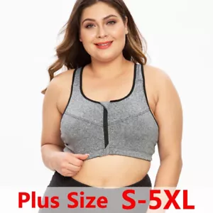 Women Post Surgery Bra Shaper Zipper Front Back Support Wireless Bras Plus Size - Picture 1 of 26