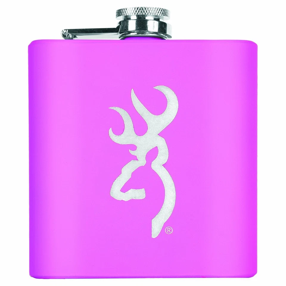 Frasco de cadera Browning Hot Pink - Buckmark plateado fucsia Foto 1 de 2