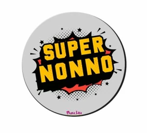 mouse pad tappetino rotondo pc scritta super nonno regalo festa dei nonni - Foto 1 di 1