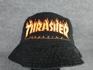 Thrasher Magazine Sombrero Cubo Negro Llama Logo Bordado Gorra de Patín Unisex OS - Imagen 1 de 7