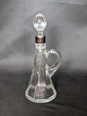 Antiguo whisky Noggin con tapa de plata maciza con tapón dañado Foto 1 de 4