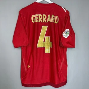 ENGLAND 2006 2007 AWAY FOOTBALL SHIRT SOCCER JERSEY UMBRO  #4 GERRARD L - Picture 1 of 9