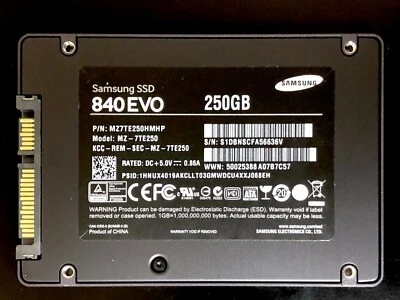 Samsung 840 Evo 250GB SSD Solid State Drive MZ7TE250HMHP intern 2,5 - Bild 1 von 2