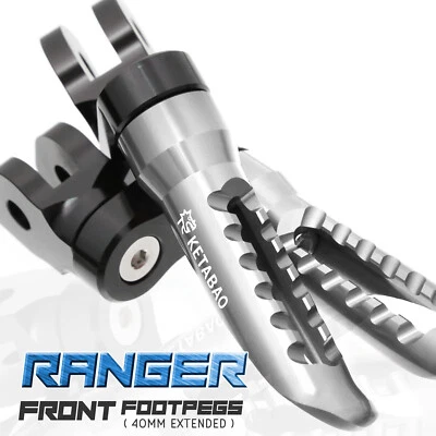 TITANIUM RANGER Front Foot Pegs 40mm Lower For Kawasaki ZX9R ZX-900 NINJA 98-03 - Image 1 of 4